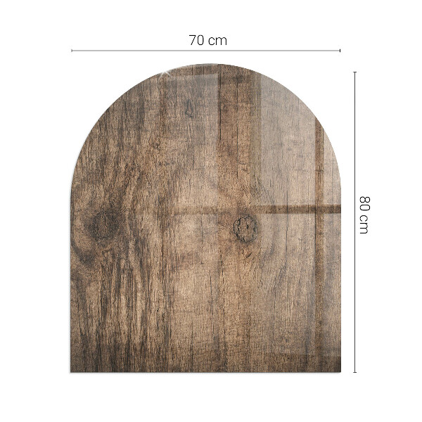 Halfovale vloerplaat voor houtkachel Natuurlijk houtpatroon