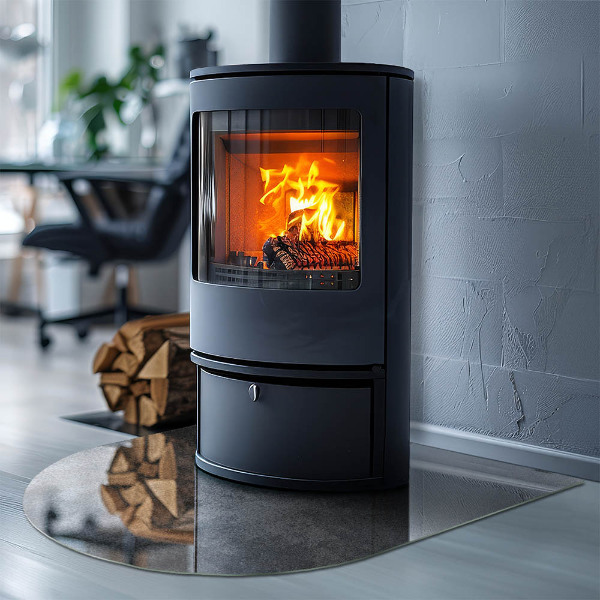 Halfovale vloerplaat openhaard Ruwe oppervlaktetextuur