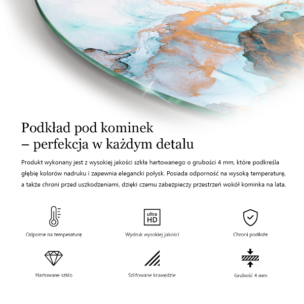 Halfovale plaat voor onder kachel Decoratief mozaïekpatroon