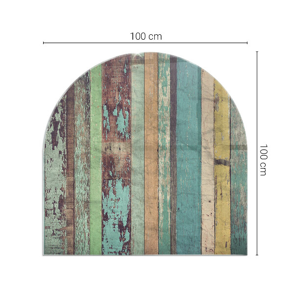 Halfovale vloerplaat openhaard Planken in verschillende tinten