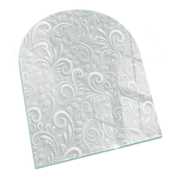 Halfovale vloerplaat openhaard Elegant plantenpatroon