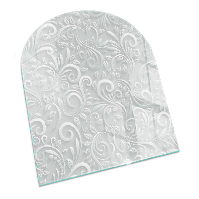 Halfovale vloerplaat openhaard Elegant plantenpatroon