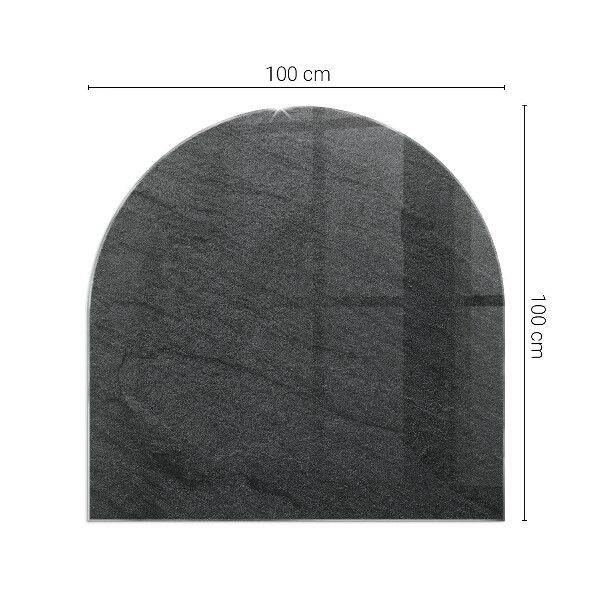 Halfovale plaat voor onder kachel Steenoppervlaktetextuur