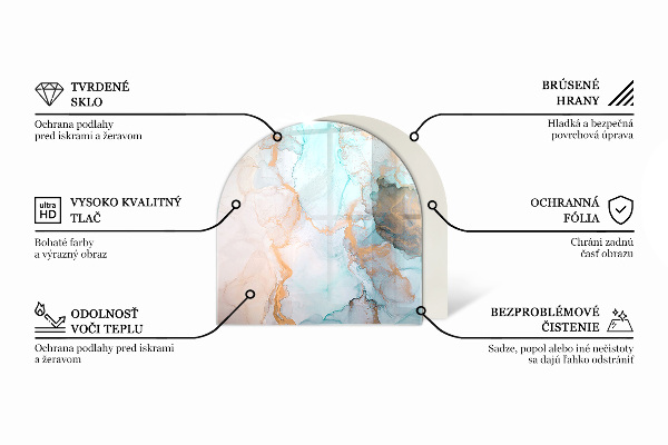 Halfovale vloerplaat openhaard 3D geometrisch patroon