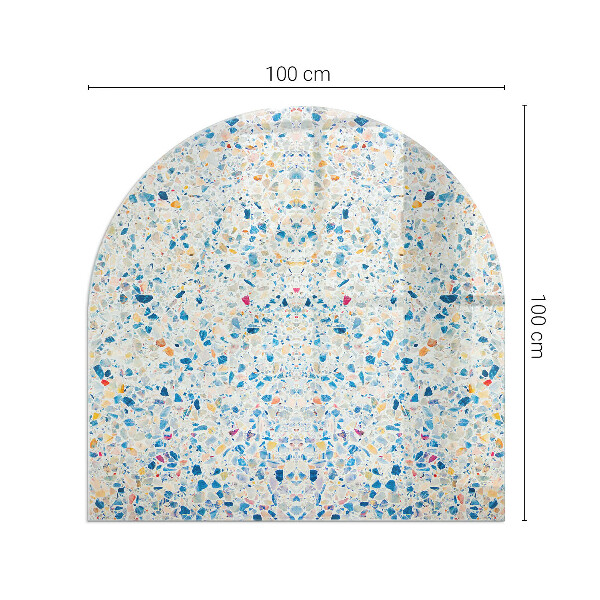 Halfovale plaat voor onder kachel Abstract textuurpatroon