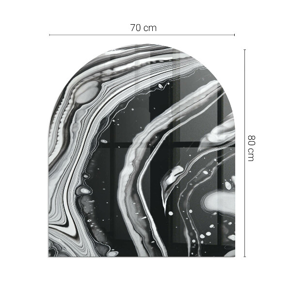 Halfovale vloerplaat voor houtkachel Abstracte golven en lijnen
