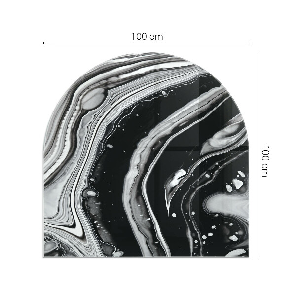 Halfovale vloerplaat voor houtkachel Abstracte golven en lijnen