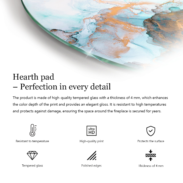 Halfovale plaat voor onder kachel Ruwe betontextuur