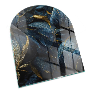 Halfovale vloerplaat openhaard Elegante bladeren in textuur