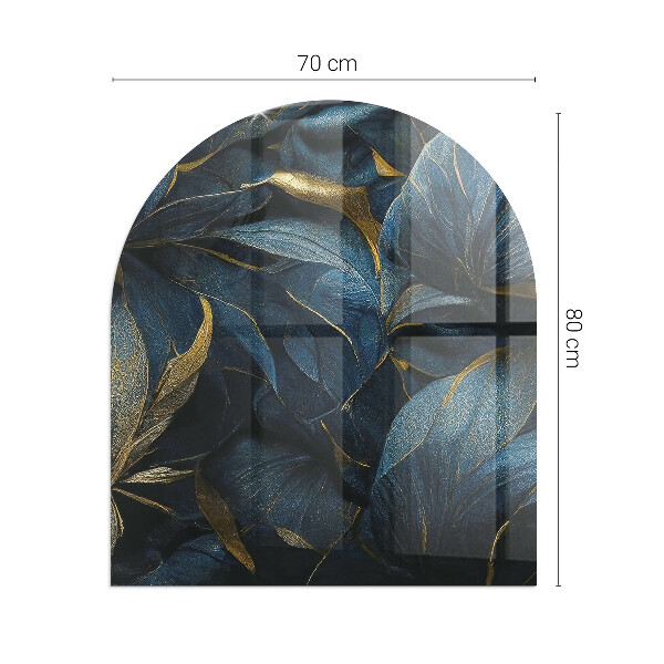 Halfovale vloerplaat openhaard Elegante bladeren in textuur