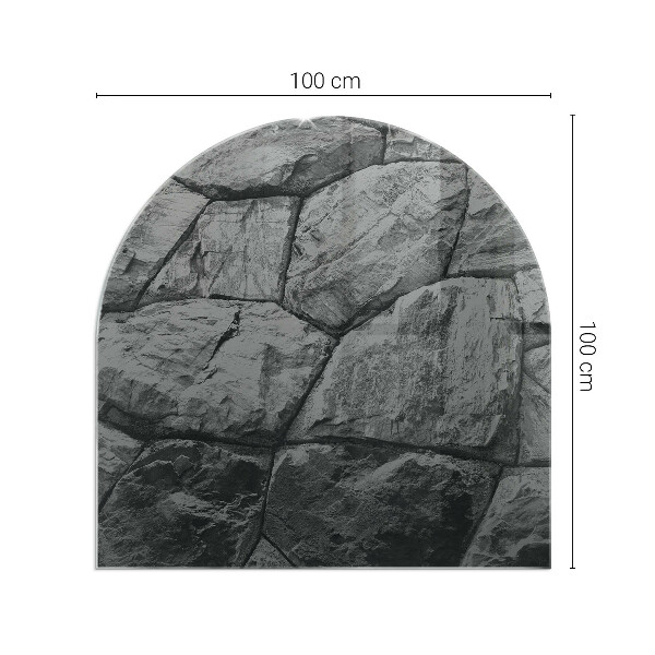 Halfovale vloerplaat openhaard Natuursteenpatroon
