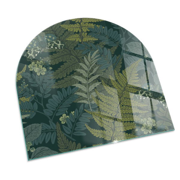 Halfovale plaat voor onder kachel Plantenmotieven met vlinders