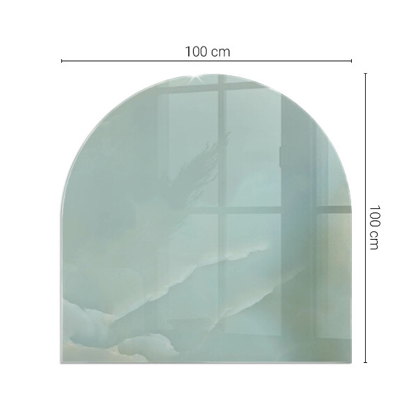 Halfovale vloerplaat voor houtkachel Fijn marmerpatroon