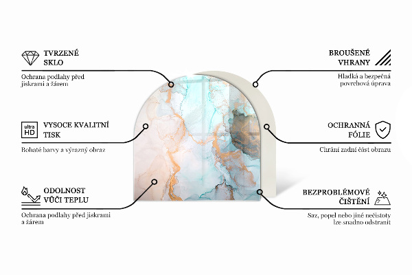 Halfovale plaat voor onder kachel Kleur donkerblauw