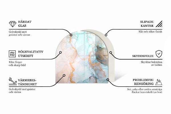 Halfovale vloerplaat voor houtkachel Kleur beige