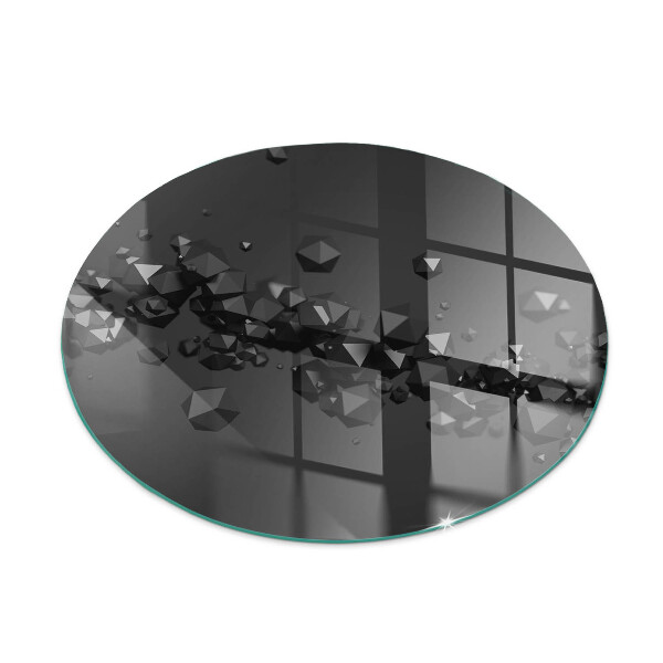 Ronde onderplaat kachel Abstracte wolk van vaste stoffen