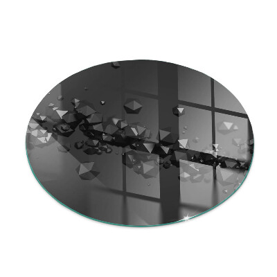 Ronde onderplaat kachel Abstracte wolk van vaste stoffen