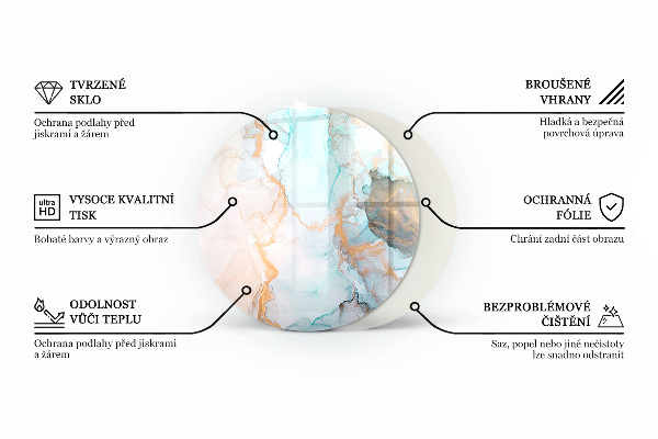 Ronde onderplaat kachel Abstracte wolk van vaste stoffen