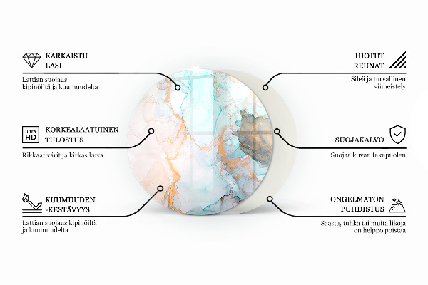 Ronde onderplaat kachel Abstracte wolk van vaste stoffen