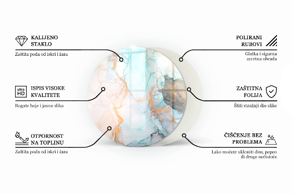 Ronde onderplaat kachel Abstracte wolk van vaste stoffen