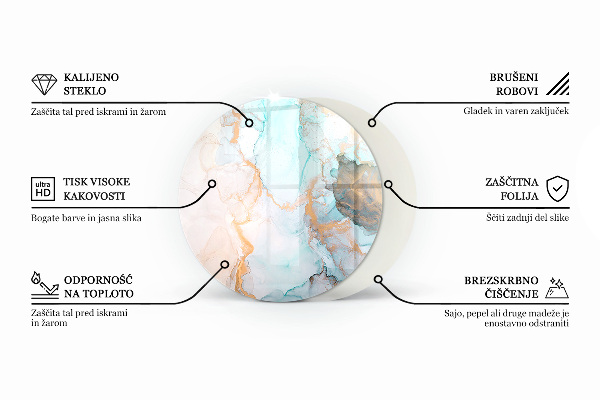 Ronde onderplaat kachel Abstracte wolk van vaste stoffen