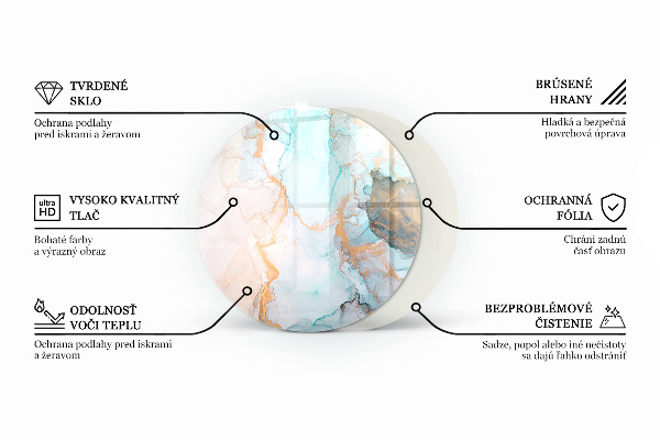 Ronde onderplaat kachel Abstracte wolk van vaste stoffen