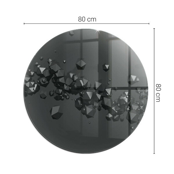 Ronde onderplaat kachel Abstracte wolk van vaste stoffen