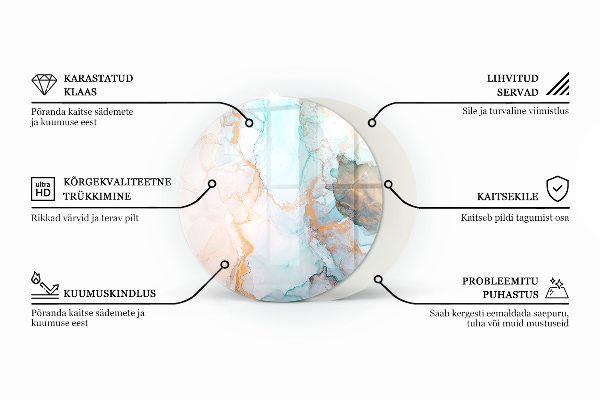 Ronde onderplaat kachel Betontextuur met effect