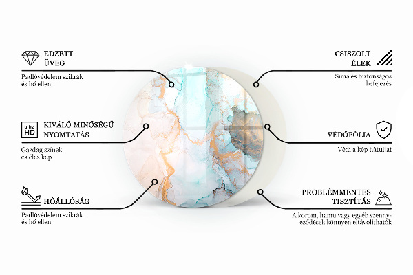 Ronde plaat voor onder houtkachel Abstract organisch patroon