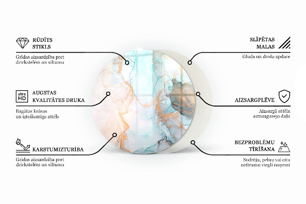 Ronde plaat voor onder houtkachel Houten plank met nerf