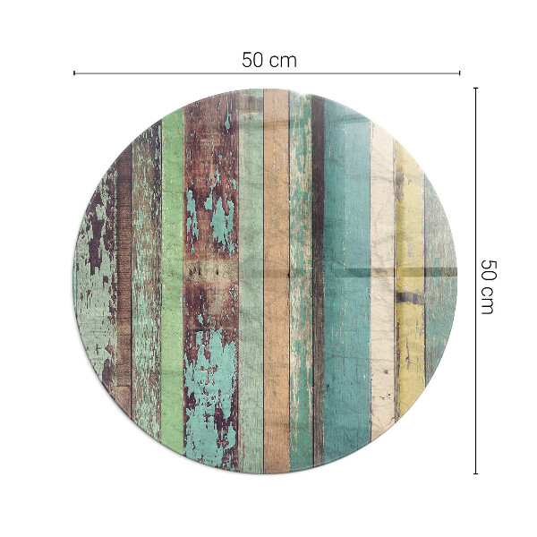Ronde onderplaat kachel Planken in verschillende tinten