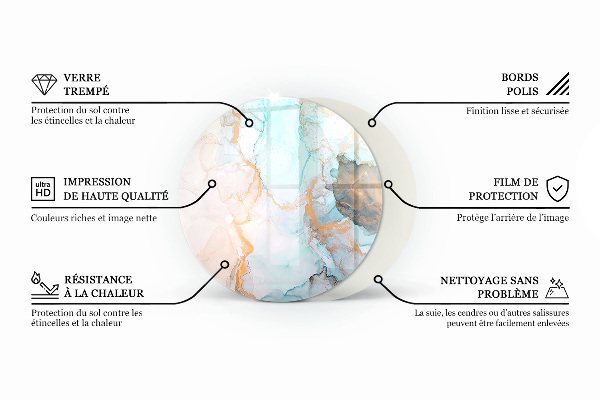 Ronde onderplaat kachel Abstract geometrisch patroon