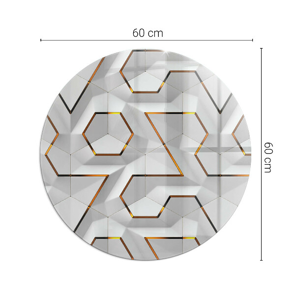 Ronde onderplaat kachel 3D geometrisch patroon
