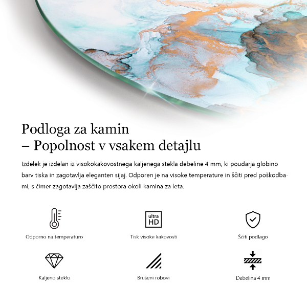 Ronde onderplaat kachel Natuursteenpatroon