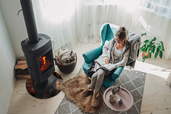 Ronde plaat voor onder houtkachel Bloemenboeket in detail