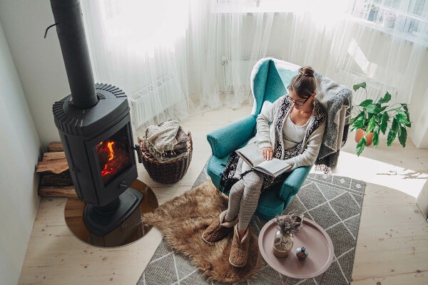 Ronde plaat voor onder houtkachel Kleur Bruin