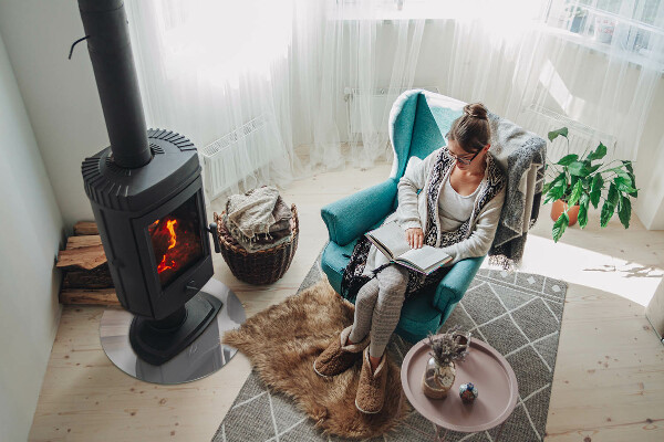 Ronde plaat onder houtkachel Kleur Grijs