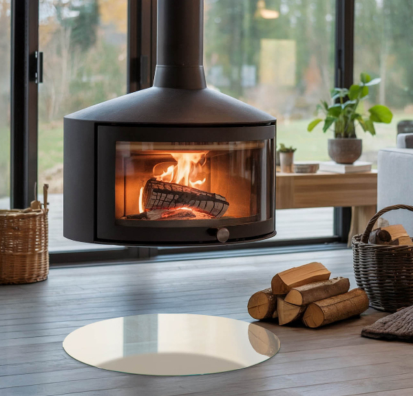 Ronde onderplaat kachel Kleur beige