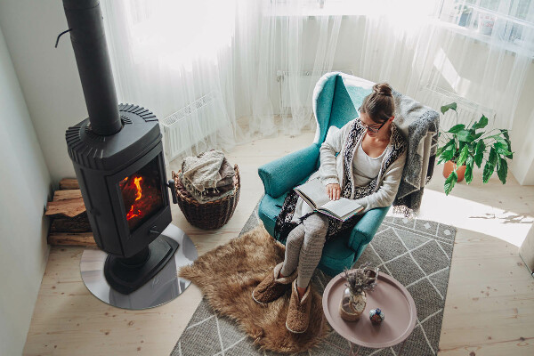 Ronde onderplaat kachel Kleur Wit