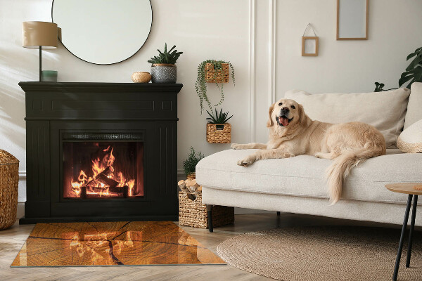 Rechthoekige vloerplaat voor houtkachel Houtnerf in dwarsdoorsnede