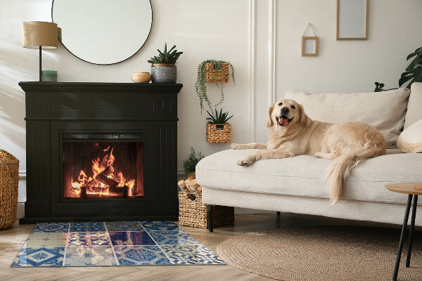 Rechthoekige vloerplaat voor houtkachel Keramische tegelpatronen