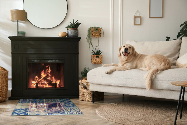 Rechthoekige vloerplaat voor houtkachel Keramische tegelpatronen