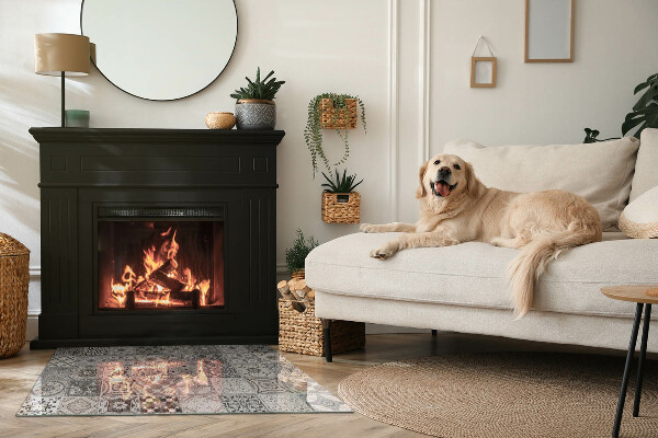 Rechthoekige vloerplaat voor kachel Decoratieve tegelpatronen