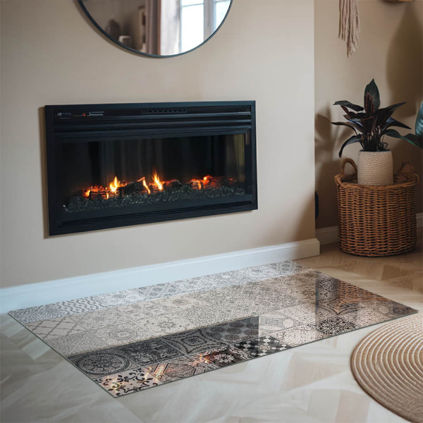 Rechthoekige vloerplaat voor kachel Decoratieve tegelpatronen