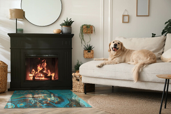 Rechthoekige vloerplaat voor kachel Abstract organisch patroon