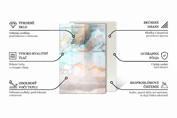 Rechthoekige vloerplaat voor houtkachel Abstract textuurpatroon