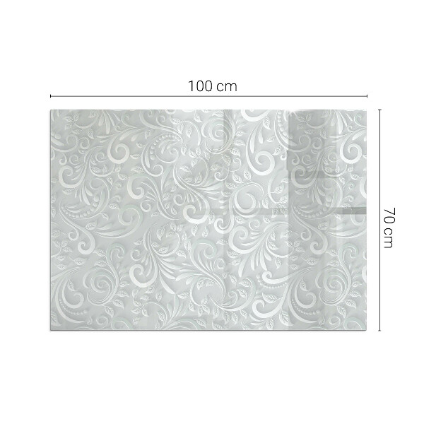 Rechthoekige vloerplaat voor houtkachel Elegant plantenpatroon