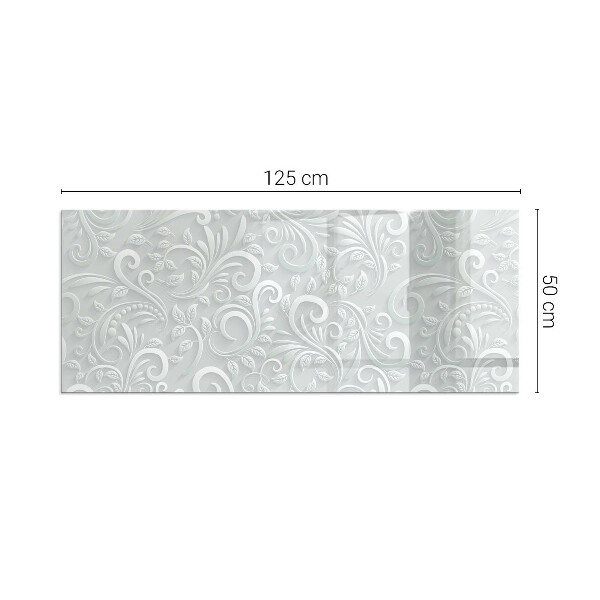 Rechthoekige vloerplaat voor houtkachel Elegant plantenpatroon