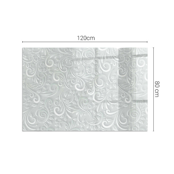 Rechthoekige vloerplaat voor houtkachel Elegant plantenpatroon