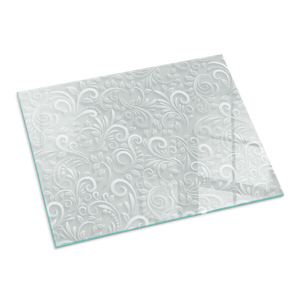 Rechthoekige vloerplaat voor houtkachel Elegant plantenpatroon